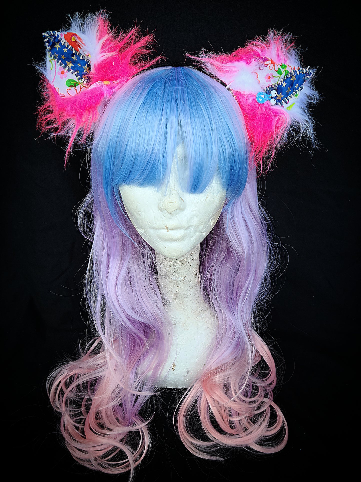 Blue Monster Kitty Ears