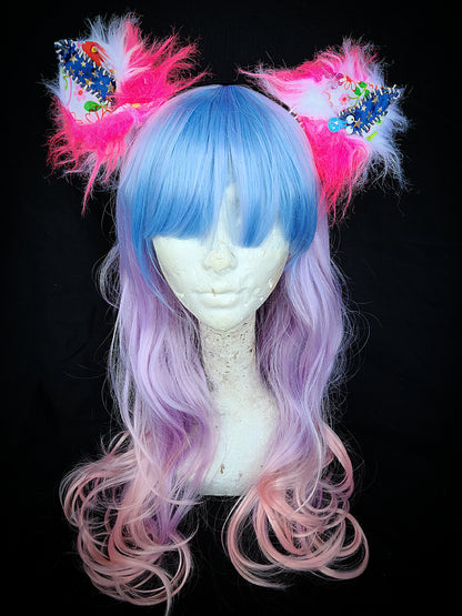 Blue Monster Kitty Ears