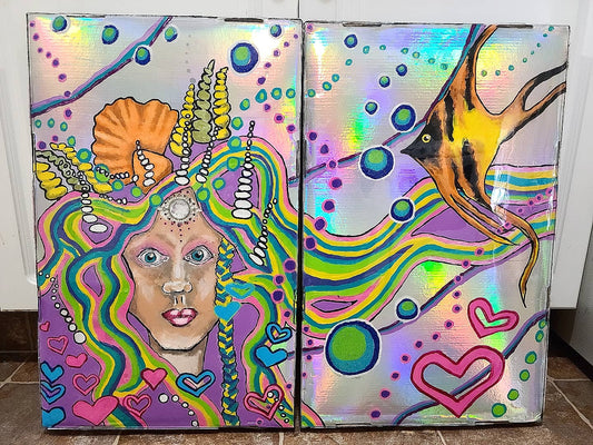Mermaid Queen Diptych
