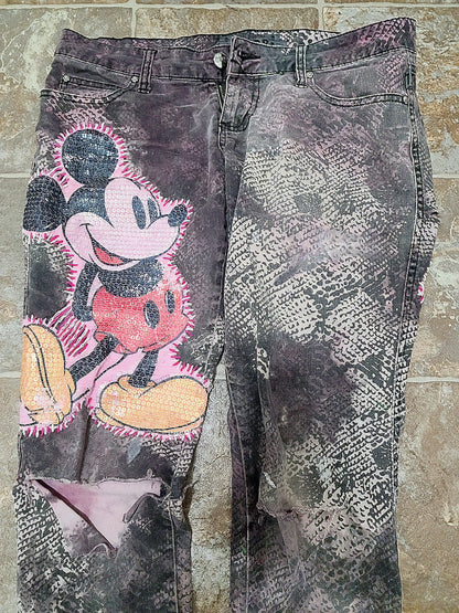 Pink + White Vince Noir "Over Tights" Jeans