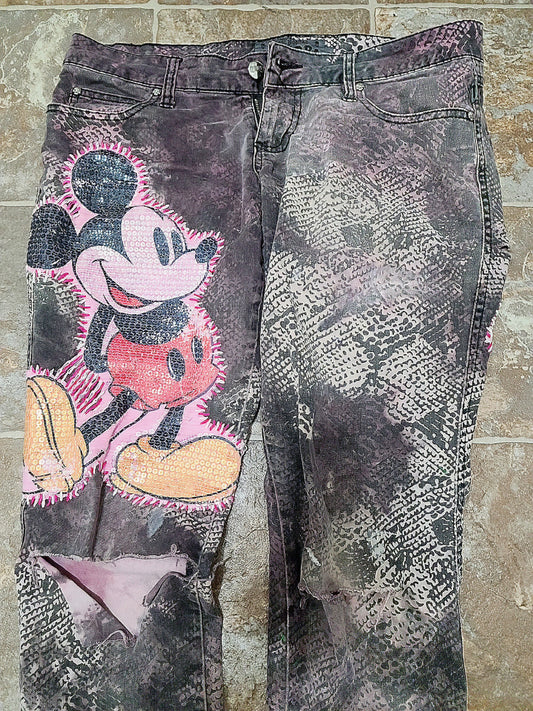 Pink + White Vince Noir "Over Tights" Jeans